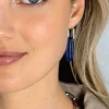 30mm ZINZI grote ovale oorbedels in trendy lapis lazuli blauw ZICH2456L (zonder oorringen)