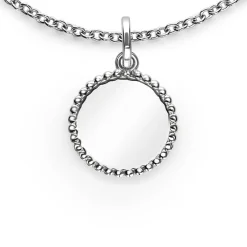 12mm ZINZI zilveren coin hanger met parelrand voor gravure ZIH2650 (zonder collier)