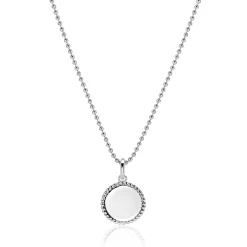 12mm ZINZI zilveren coin hanger met parelrand voor gravure ZIH2650 (zonder collier)