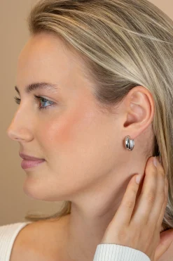 17mm ZINZI zilveren gladde oorringen met brede ronde buis 5mm met luxe klapsluiting ZIO2793