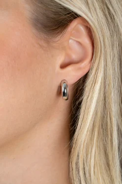 17mm ZINZI zilveren gladde oorringen met brede ronde buis 5mm met luxe klapsluiting ZIO2793