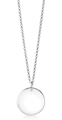 20mm ZINZI zilveren hanger glad rond plaatje voor gravure ZIH2345-20 (zonder collier)