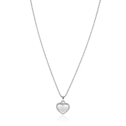 18mm ZINZI zilveren hanger hart met parelrand voor gravure ZIH2652 (zonder collier)