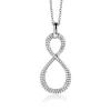 35mm ZINZI zilveren hanger Infinity bezet met witte zirconia's ZIH2570 (zonder collier)