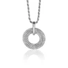 20mm ZINZI zilveren hanger open ronde vorm, bezet met witte zirconia's ZIH2446  (zonder collier)