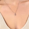 9mm ZINZI zilveren Leeuw sterrenbeeldhanger bezet met witte zirconia ZIH-LEE (zonder collier)