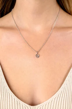 9mm ZINZI zilveren Maagd sterrenbeeldhanger bezet met witte zirconia ZIH-MAA (zonder collier)