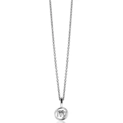 9mm ZINZI zilveren Maagd sterrenbeeldhanger bezet met witte zirconia ZIH-MAA (zonder collier)