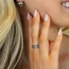 15mm ZINZI zilveren multi-look oorringen 3 banen met witte zirkonia’s ZIO2730