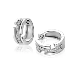 15mm ZINZI zilveren multi-look oorringen 3 banen met witte zirkonia’s ZIO2730