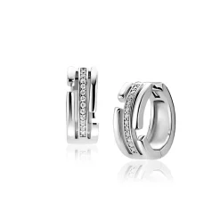15mm ZINZI zilveren multi-look oorringen 3 banen met witte zirkonia’s ZIO2730