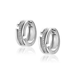 15mm ZINZI zilveren multi-look oorringen 3 banen met witte zirkonia’s ZIO2730