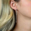 65mm ZINZI zilveren multi-look oorstekers met bungelende paperclip schakels ZIO2709