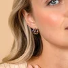 16mm ZINZI zilveren multi-look oorringen met 3 rijen, bezet met blauwe kleurstenen en witte zirconia's 10mm breed met luxe klapsluiting ZIO2646B