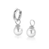 8mm ZINZI zilveren oorbedels met ronde witte parel en pavé gezette top met witte zirkonia’s ZICH2823 (zonder oorringen)