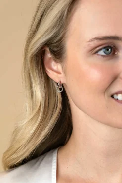 9,5mm ZINZI zilveren oorbedels ronde vorm met touweffect ZICH2594 (zonder oorringen)