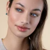 6mm ZINZI zilveren oorknoppen met blauw beads ZIO1317B