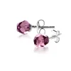 6mm ZINZI zilveren oorknoppen paarse bead ZIO1317P