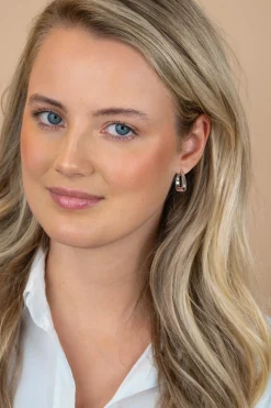 21mm ZINZI zilveren oorringen glad in een trendy tasvorm met luxe klapsluiting ZIO2805