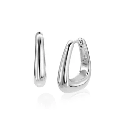 21mm ZINZI zilveren oorringen glad in een trendy tasvorm met luxe klapsluiting ZIO2805