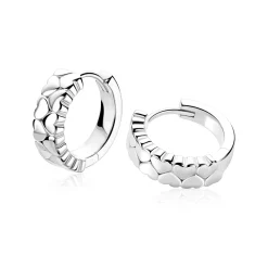 16mm ZINZI zilveren oorringen met twee rijen aaneengeschakelde gladde hartjes, 5mm buisdikte en luxe klapsluiting  ZIO2882