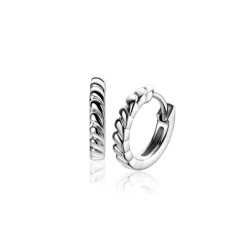 14mm ZINZI zilveren oorringen met kleine druppels en luxe klapsluiting ZIO2688