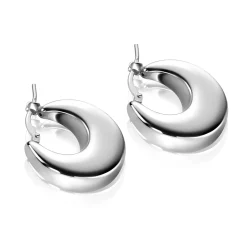 22mm ZINZI zilveren oorringen met brede buis (7mm) en rond aflopend, handige bovensluiting  ZIO2751