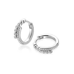 14mm ZINZI zilveren oorringen slagmodel bezet met witte zirkonia’s, luxe scharniersluiting ZIO2729
