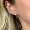 14mm ZINZI zilveren oorringen U-vorm met witte zirkonia ZIO2733