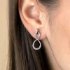 24mm ZINZI zilveren oorsieraden infinity bezet met witte zirconia's ZIO2570