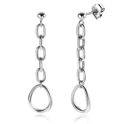 45mm ZINZI zilveren oorstekers met ovale schakels en ovale hanger ZIO2481