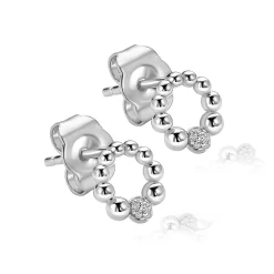 8mm ZINZI zilveren oorstekers in bolletjesvorm met een sprankelend zirkonia-bolletje ZIO2817