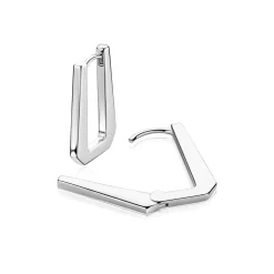 20mm ZINZI zilveren rechthoekige oorringen, strakke buis met modern design, luxe klapsluiting ZIO2879