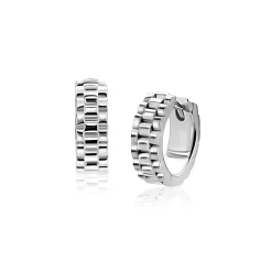 15mm ZINZI zilveren rolex-style oorringen met luxe scharniersluiting (5mm breed) ZIO2736