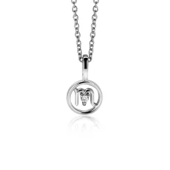 9mm ZINZI zilveren Schorpioen sterrenbeeldhanger bezet met witte zirconia ZIH-SCH (zonder collier)