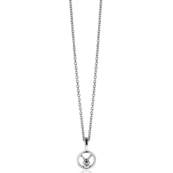 9mm ZINZI zilveren Stier sterrenbeeldhanger bezet met witte zirconia ZIH-STI (zonder collier)