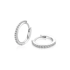13mm ZINZI zilveren tennis oorringen bezet met een rij schitterende zirkonia’s ZIO2831