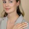 40mm ZINZI zilveren tennis oorstekers met rijzetting witte zirconia's ZIO2795