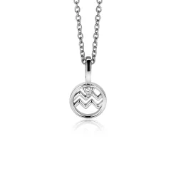 9mm ZINZI zilveren Waterman sterrenbeeldhanger bezet met witte zirconia ZIH-WAT (zonder collier)