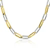 ZINZI bicolor ovale schakelketting met afwisselend gold plated en zilveren schakels 45cm ZIC2668