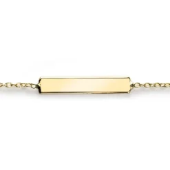 ZINZI Gold 14 karaat gouden armband plaatje glad ZGA176