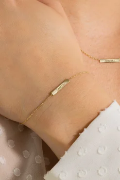 ZINZI Gold 14 karaat gouden armband plaatje glad ZGA176