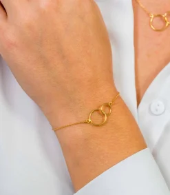 ZINZI Gold 14 karaat gouden armband open rondjes in elkaar ZGA115