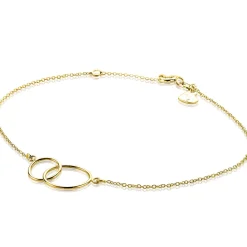 ZINZI Gold 14 karaat gouden armband open rondjes in elkaar ZGA115