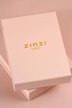 ZINZI Gold 14 karaat gouden collier plaatje glad 42cm ZGC176