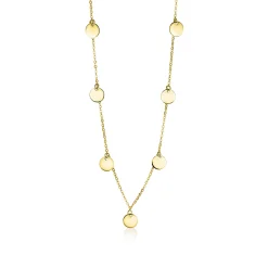 ZINZI Gold 14 karaat gouden collier met 7 rondjes 45cm ZGC167