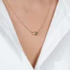 ZINZI Gold 14 karaat gouden ketting 45cm met druppelvormige hanger 13mm ZGC557