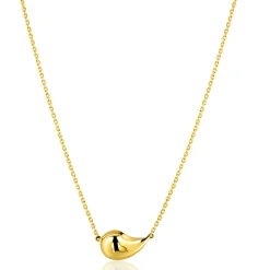 ZINZI Gold 14 karaat gouden ketting 45cm met druppelvormige hanger 13mm ZGC557