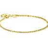 ZINZI Gold 14 karaat gouden massieve gourmet armband met valkenoog schakels 2mm breed 17-19cm ZGA498