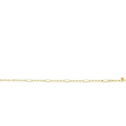 ZINZI Gold 14 karaat gouden massieve armband met vier paperclip-schakels gecombineerd met jasseron schakels 17-19cm ZGA495